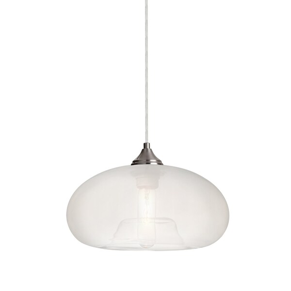 Besa Lighting Bana Cord Pendant, Frost, Satin Nickel Finish, 1x60W Incandescent 1JT-BANAFR-SN - main